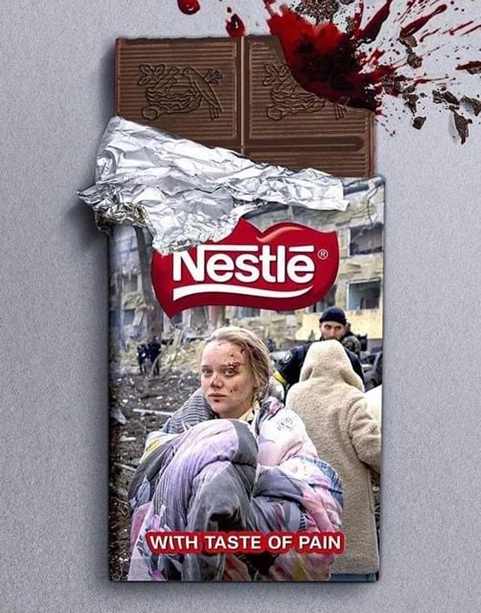 Nestlé is war | Nestlé ist Krieg | Nestlé c'est la guerre | Nestlé es guerra | Nestlé это война | Nestlé це війна